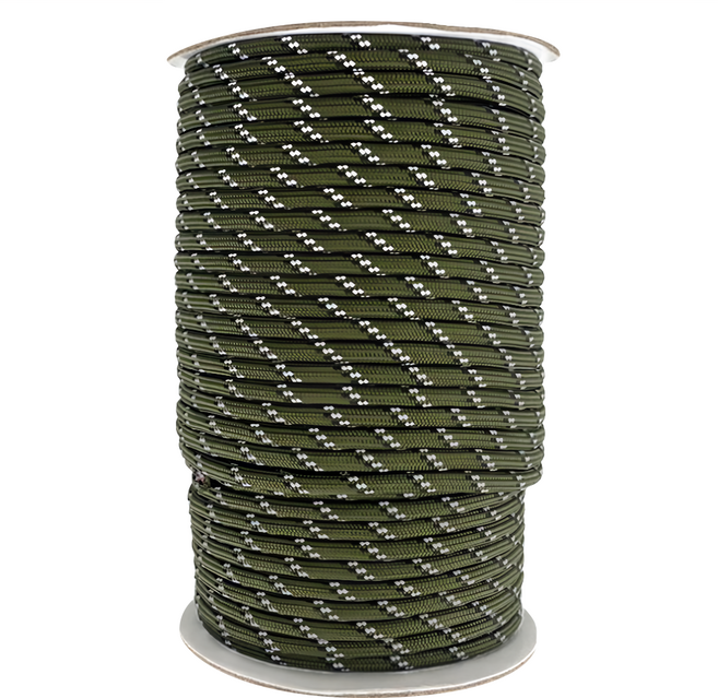 Forest Outdoor 群森戶外 反光5mm營繩, 黑點軍綠色