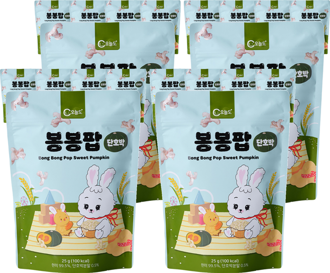 오늘도 봉봉팝 유기농 쌀과자, 단호박, 25g, 20개