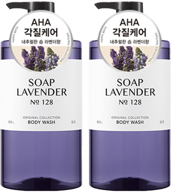 [비건라이프] 해피바스 오리지널 컬렉션 바디워시 솝라벤더, 910g, 2개