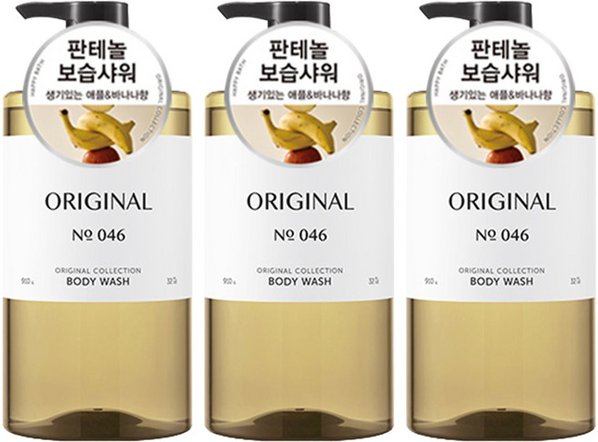 해피바스 오리지널 컬렉션 바디워시 오리지널향, 910g, 3개