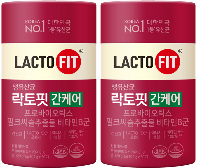 락토핏 간케어 유산균 60p, 120g, 2개