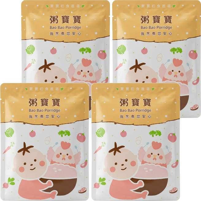 粥寶寶 常溫粥, 金瓜山藥雞肉, 150g, 4包