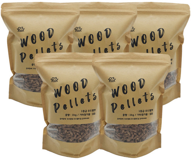 우주캠핑 우드펠렛, 1kg, 5개