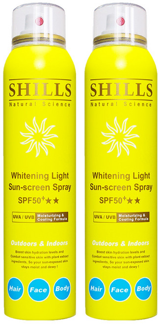 SHILLS 舒兒絲 很耐曬超清爽舒緩美白防曬冰鎮噴霧 SPF50+ ★★★, 180ml, 2件