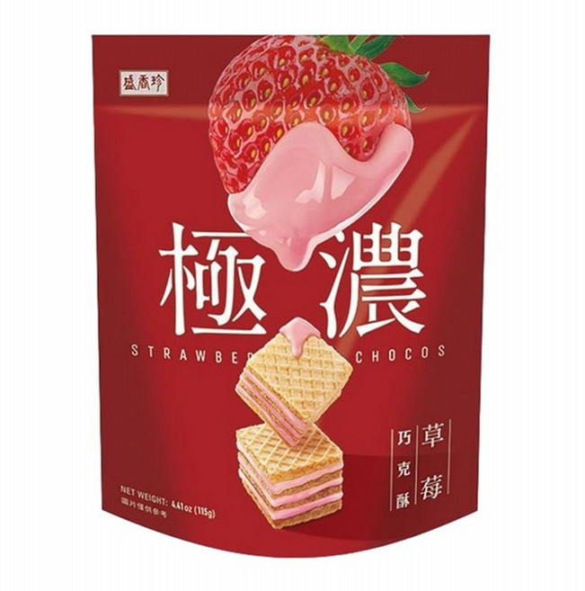 盛香珍 極濃草莓巧克酥, 115g, 1包