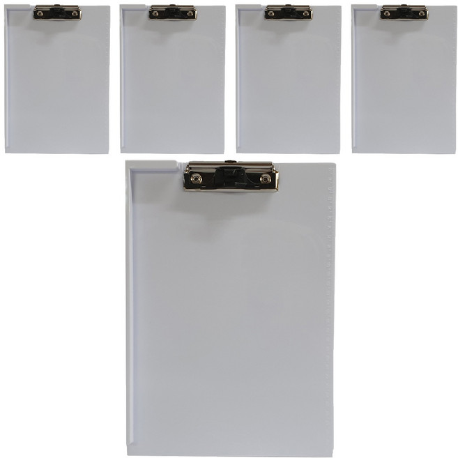 펜홀더 클립보드 A4, 화이트, 5개