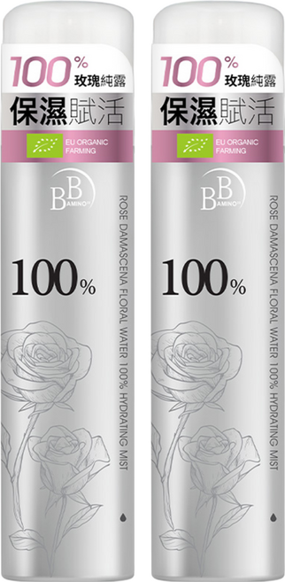 BB AMINO 科研 100%玫瑰花粹保濕噴霧 Rose Damascena Floral Water 100% Rehydrating Mist, 100ml, 2瓶