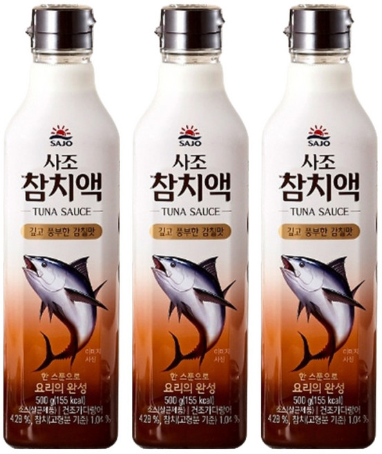 사조 참치액, 500g, 3개