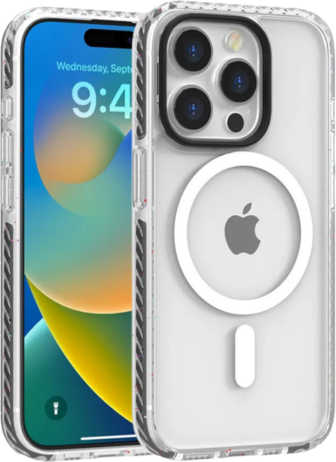 JTLEGEND Ore Hybrid Mag 磁吸防摔 手機殼 iPhone 15 Pro 美國軍規等級防摔 邊緣增高設計 透黑色