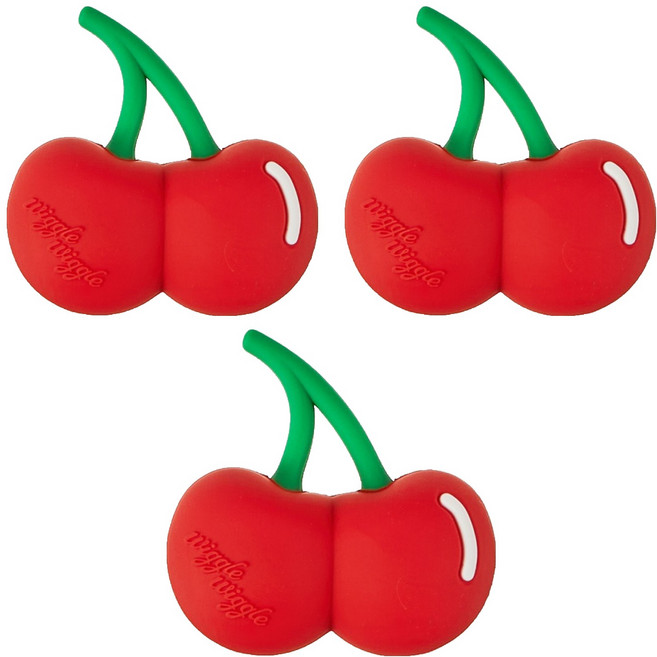 Wiggle Wiggle 防鬆脫矽膠吊飾3件組, 櫻桃, 1套