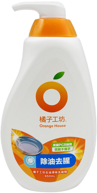 Orange House 橘子工坊 去油淨味洗碗精, 650ml, 1瓶