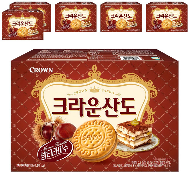 크라운산도 밤 티라미수, 323g, 6개