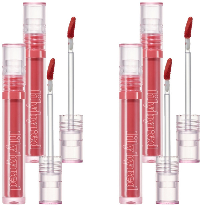 릴리바이레드 글래시 레이어 픽싱 립틴트, 01치키피키, 4개