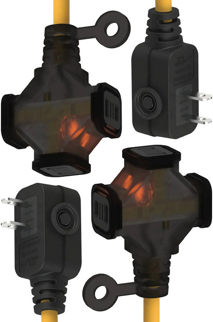 PowerWork 動力工廠 1對3座耐熱動力軟線, 9m, 黃色, 2條