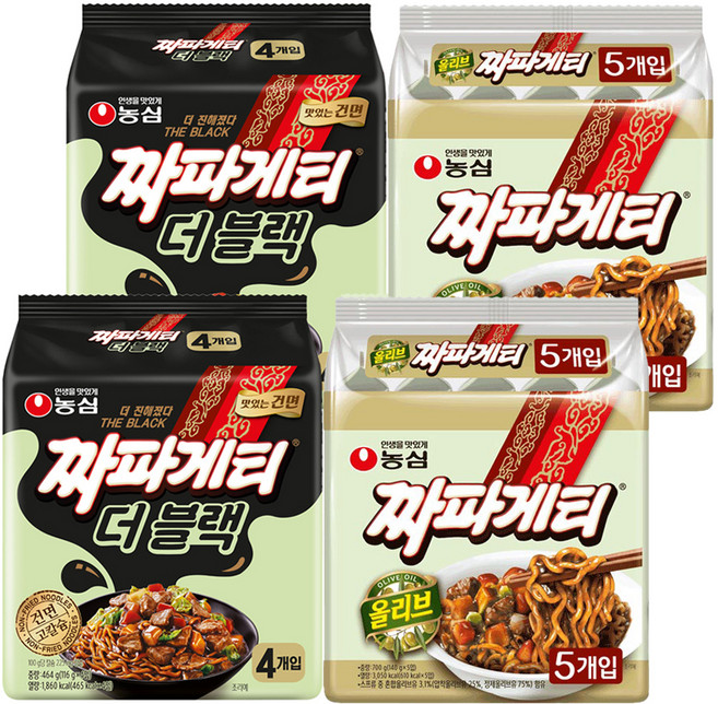 짜파게티 더 블랙 116g 8p + 짜파게티 140g 10p, 1세트