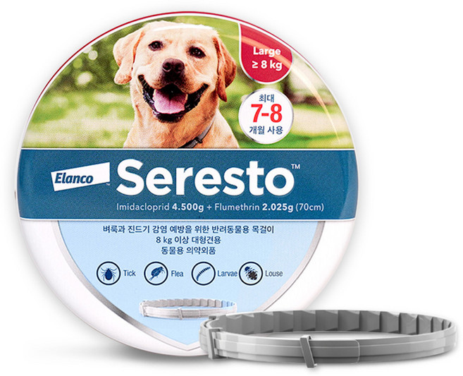 세레스토 강아지 진드기 예방 목걸이 L 8kg 이상, 1개