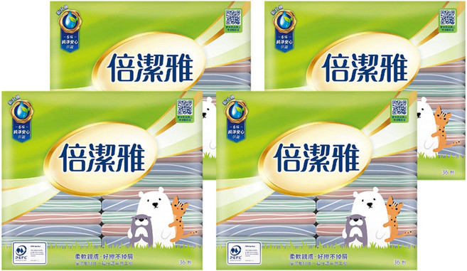 倍潔雅 袖珍包面紙 細柔蝶紋技術 柔軟舒適 吸水性佳 無油墨外袋 環保減碳 五重雜質淨化 10抽(2層) 36包/袋, 36包, 4袋