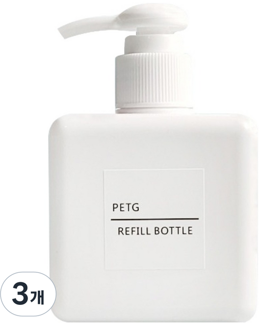 THE ZAKKA 現代簡約方形按壓瓶 250ml, 白色, 3個