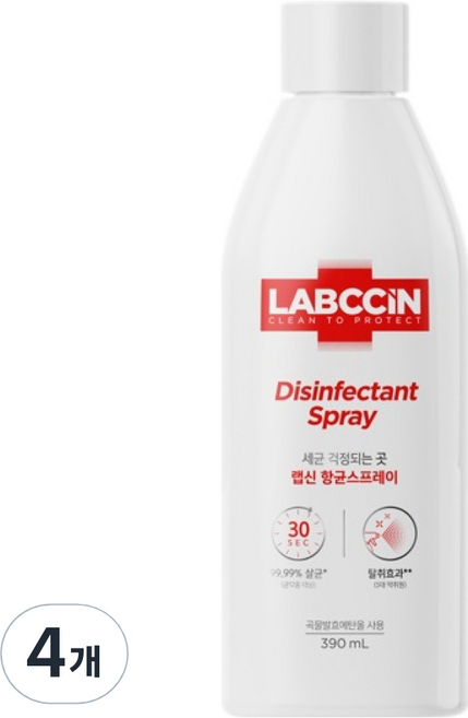랩신 항균 스프레이 용기형 리필, 390ml, 4개