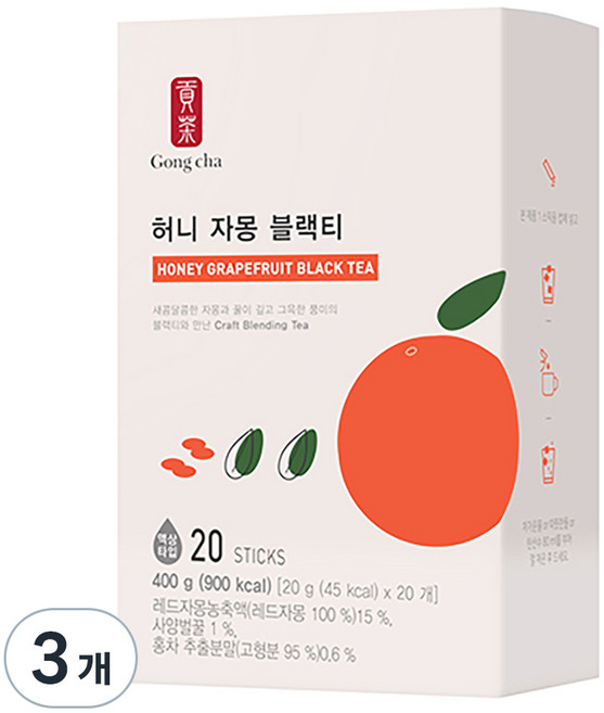 8위 - 공차 허니자몽블랙티, 20g, 20개입, 3개