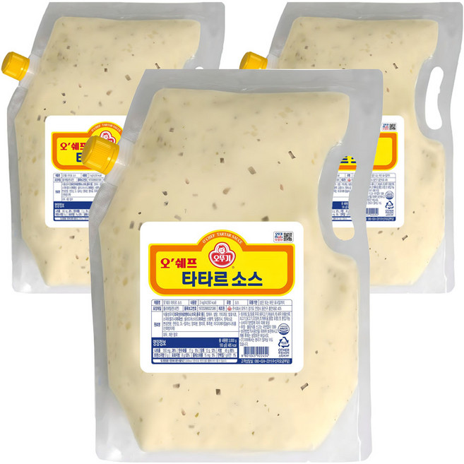오뚜기 오쉐프 타타르 소스, 3kg, 3개