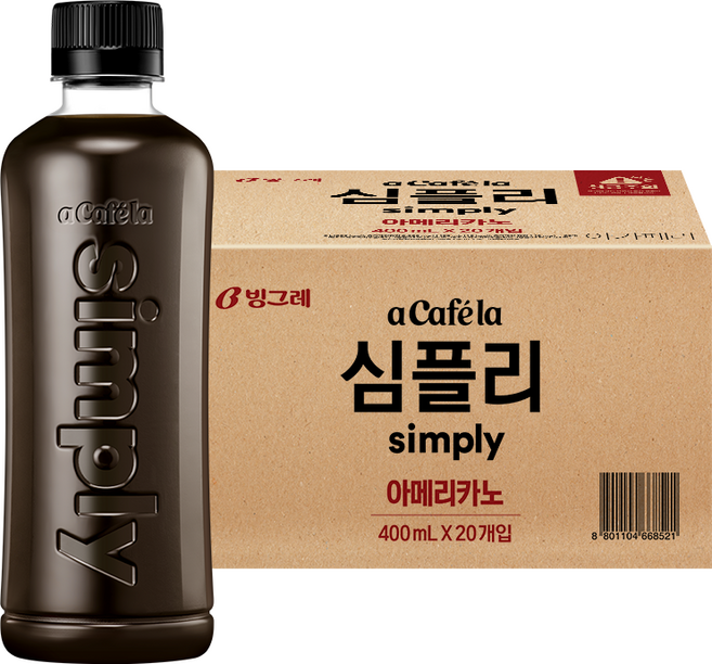 아카페라 심플리 아메리카노 무라벨, 400ml, 20개