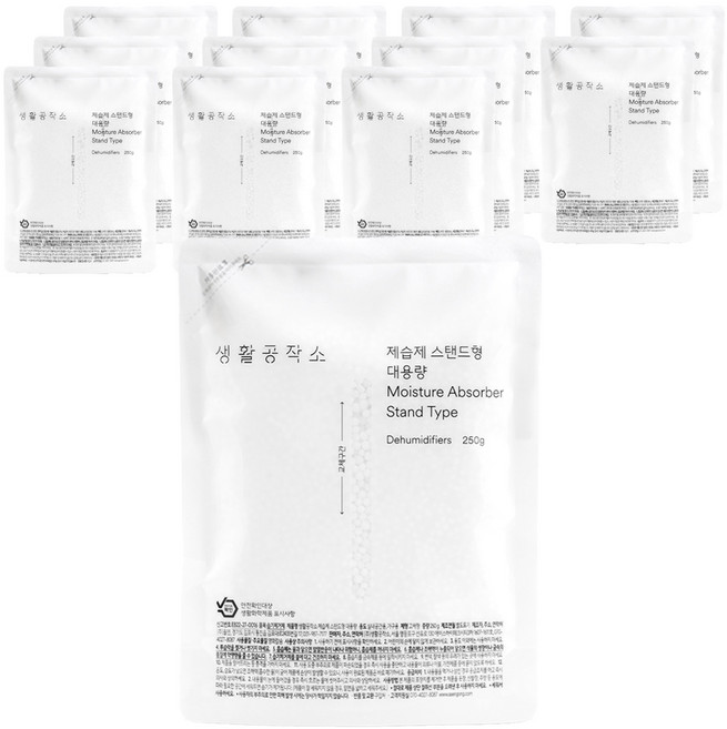 생활공작소 제습제 스탠드형 대용량 본품, 250g, 12개