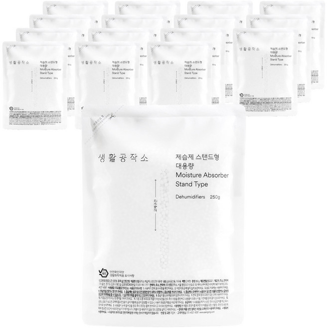 생활공작소 제습제 스탠드형 대용량 본품, 250g, 16개