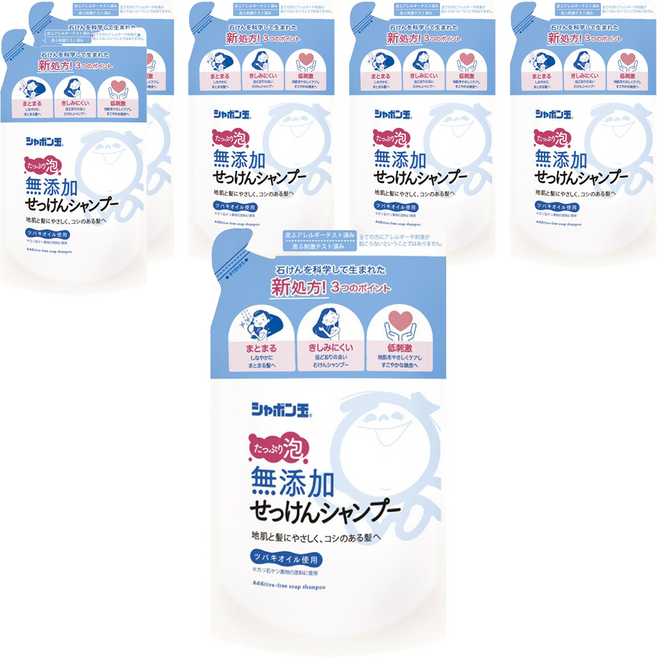 샤본다마 버블 비누샴푸리필, 420ml, 6개