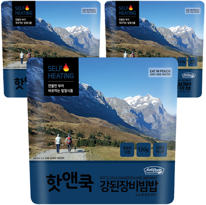 이지밥 핫앤쿡 강된장비빔밥, 3개, 120g