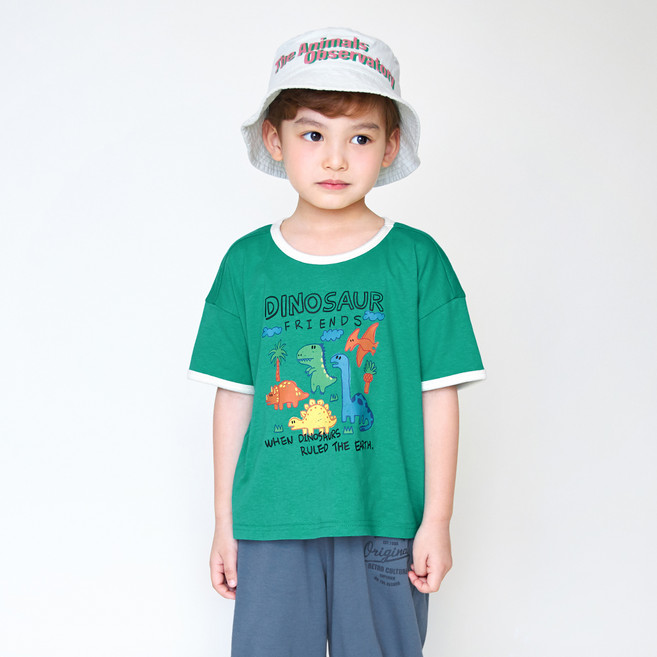 마리앤모리 아동용 통기성 다이노링거 티셔츠