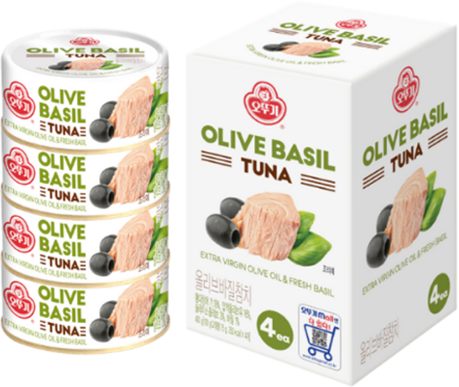 오뚜기 올리브 바질 참치 4p, 400g, 1개