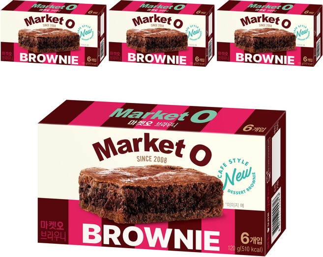 Market O 巧克力布朗尼蛋糕, 120g, 4盒