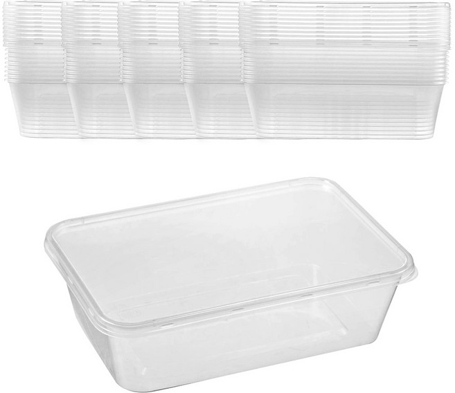 탐사 내열 용기 + 뚜껑 세트 투명, 50세트