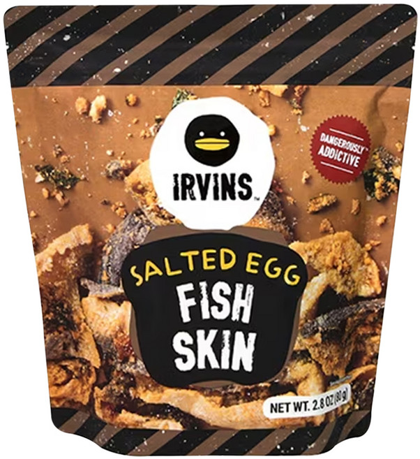 IRVINS 黑鴨 鹹蛋黃魚皮, 80g, 1包