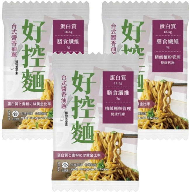 Good Food Everyday 日日好食 好控拌麵 台式醬香油蔥 100g, 3包