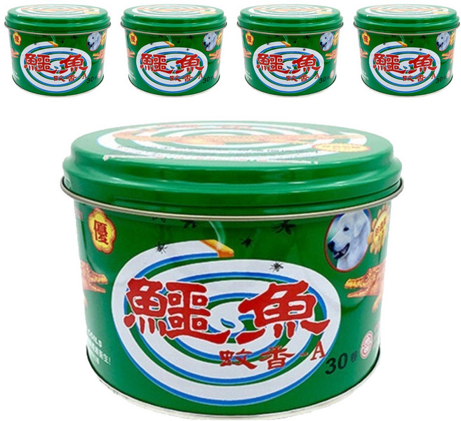 鱷魚 鐵罐蚊香, 375g, 5罐