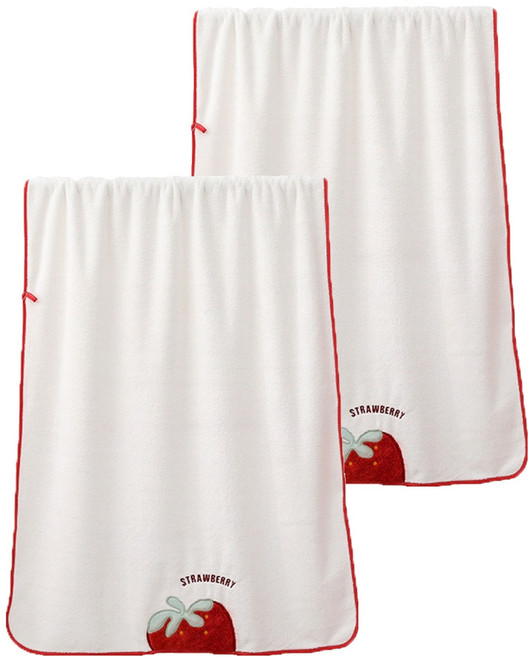 원이네 부드러운 딸기 바스타월 300g, 혼합색상, 2개