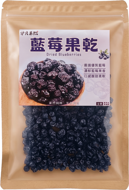 伊貝果然 藍莓果乾, 90g, 1個