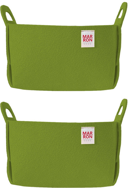 마롱즈 접이식 펠트 수납 바구니, 올리브, 2개
