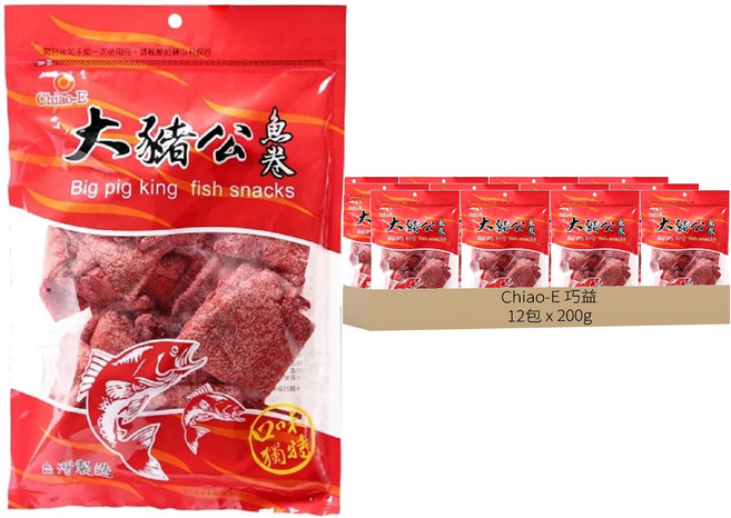 Chiao-E 巧益 大豬公魚卷, 200g, 12包