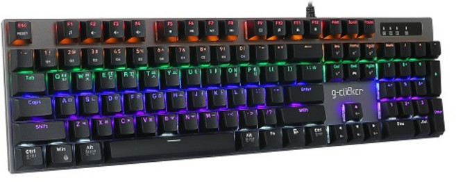 지클릭커 스페셜 기계식 유선 키보드, 블랙, GK-510X, 갈축