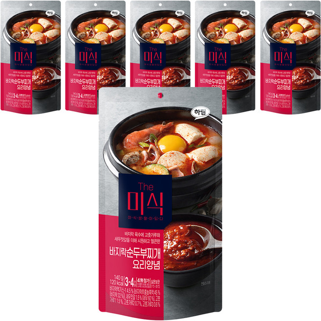 더미식 바지락 순두부찌개 양념, 140g, 6개