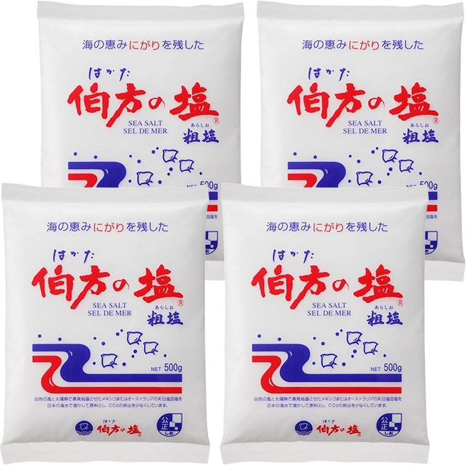 伯方鹽 海鹽, 500g, 4包