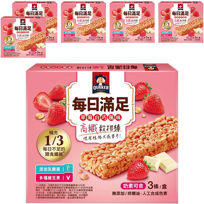 QUAKER 桂格 每日滿足穀物棒, 69g, 6盒