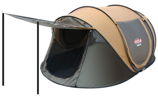 VINSON MASSIF TICLA 高級 一鍵式帳篷 + 摺疊式, 5人, 棕色