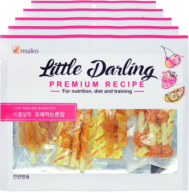 마코펫 강아지 리틀달링 건조간식, 오래먹는 혼합, 300g, 5개