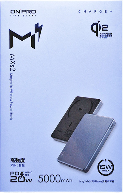 ONPRO MagReact™ MXs2磁吸式無線行動電源 5000mAh, 單一商品, 藍鈦色
