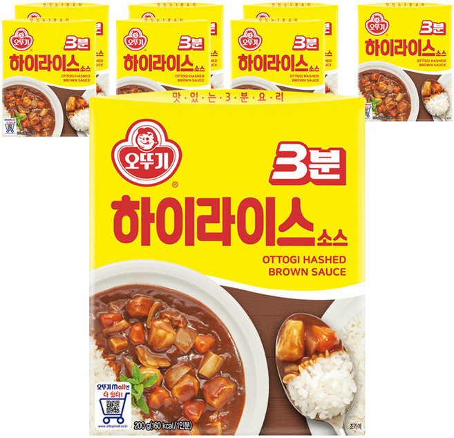 오뚜기3분 하이라이스 소스, 200g, 8개