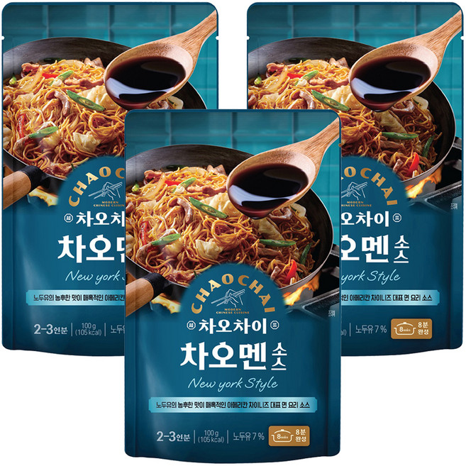차오차이 차오멘 소스, 100g, 3개